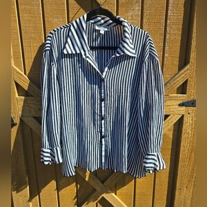 Danny & Nicole Monochrome Striped Blouse